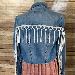 Boho Denim Fringe Jean Jacket